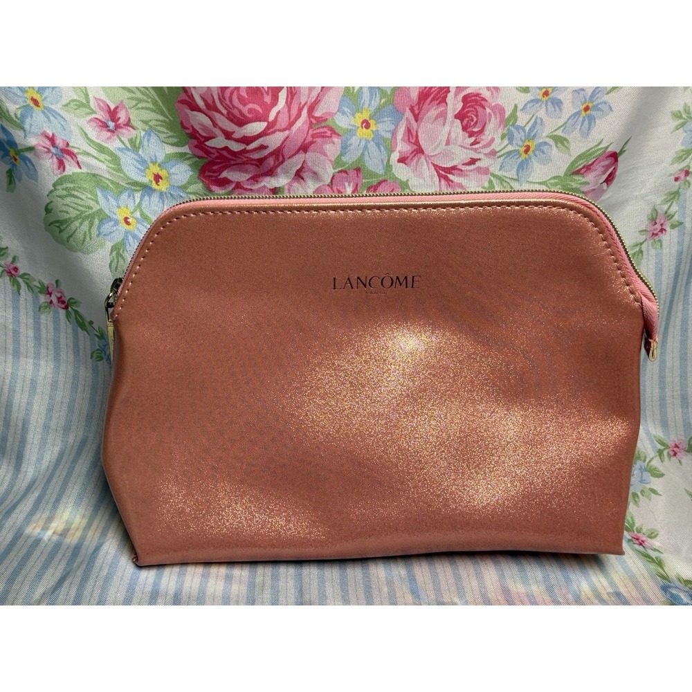 Lancôme Pink Shimmer Makeup Cosmetic‎ Zipper Bag 6x10"